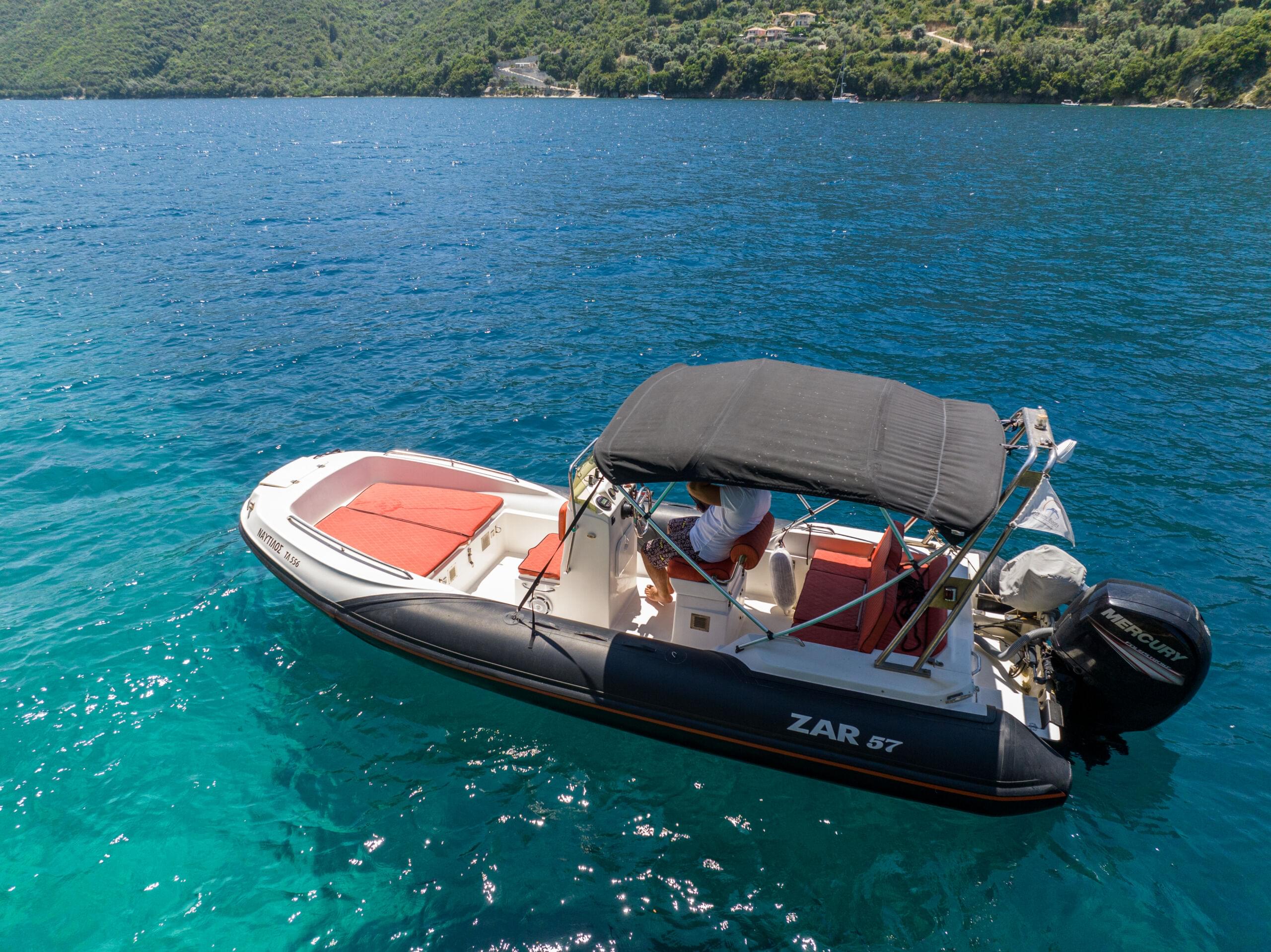 ZAR 57 inflatable boat navigating the coast